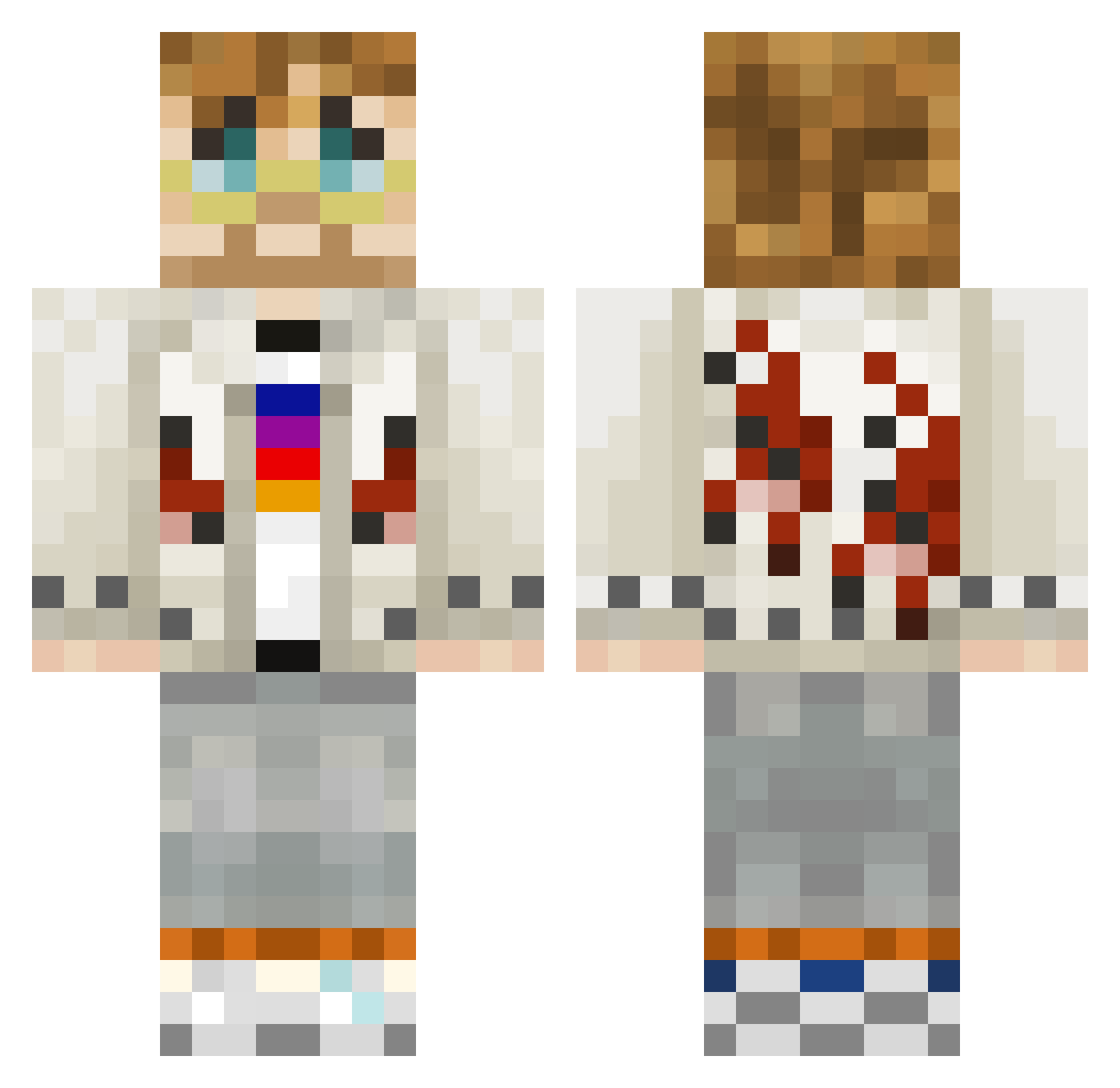 johnnyscakery Minecraft skin, front and back view