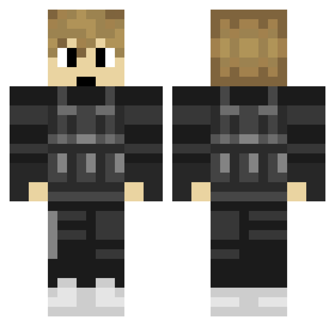 Warcat9 Minecraft skin, front and back view