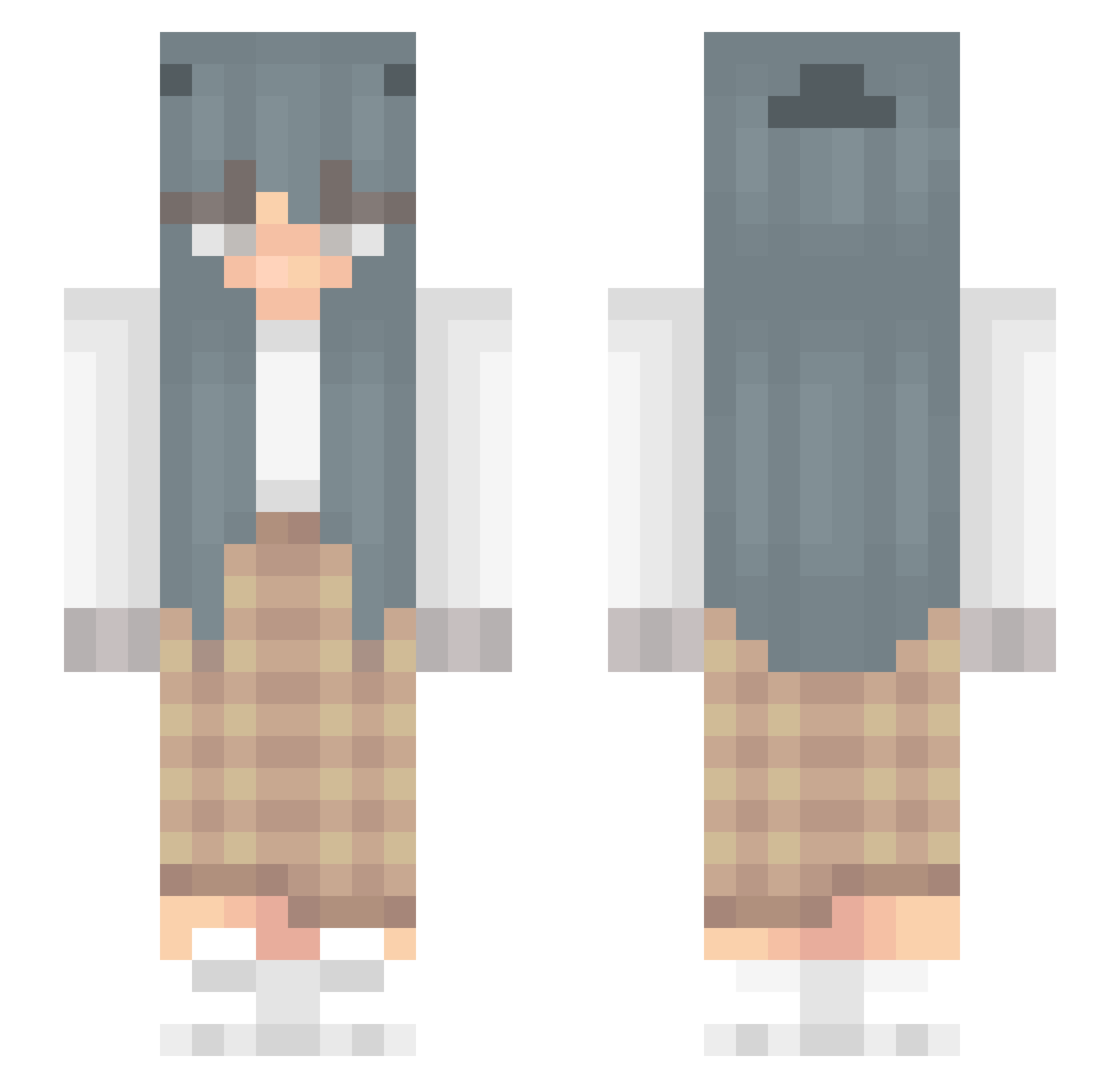 unlvcky Minecraft skin, front and back view