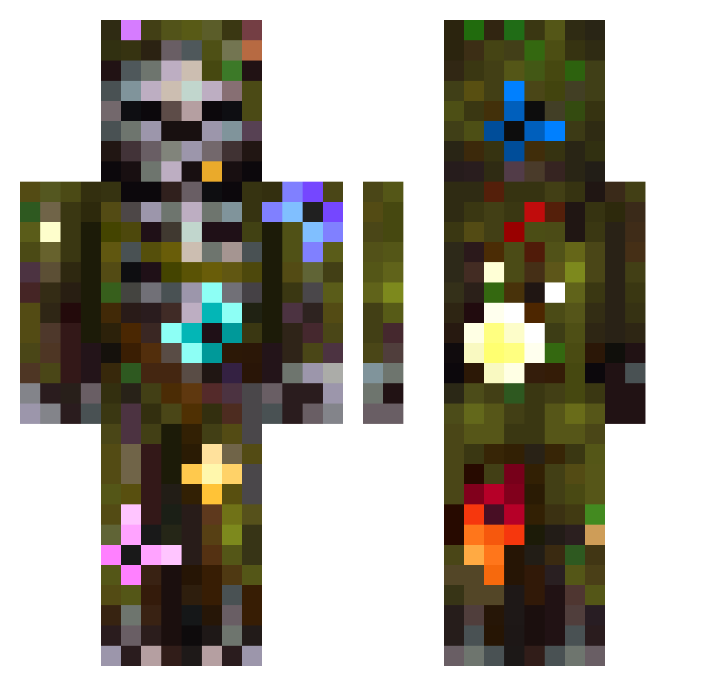 KubaV1 Minecraft skin, front and back view