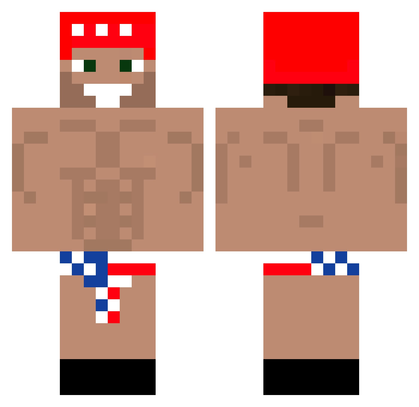 Digdinhoo Minecraft skin, front and back view