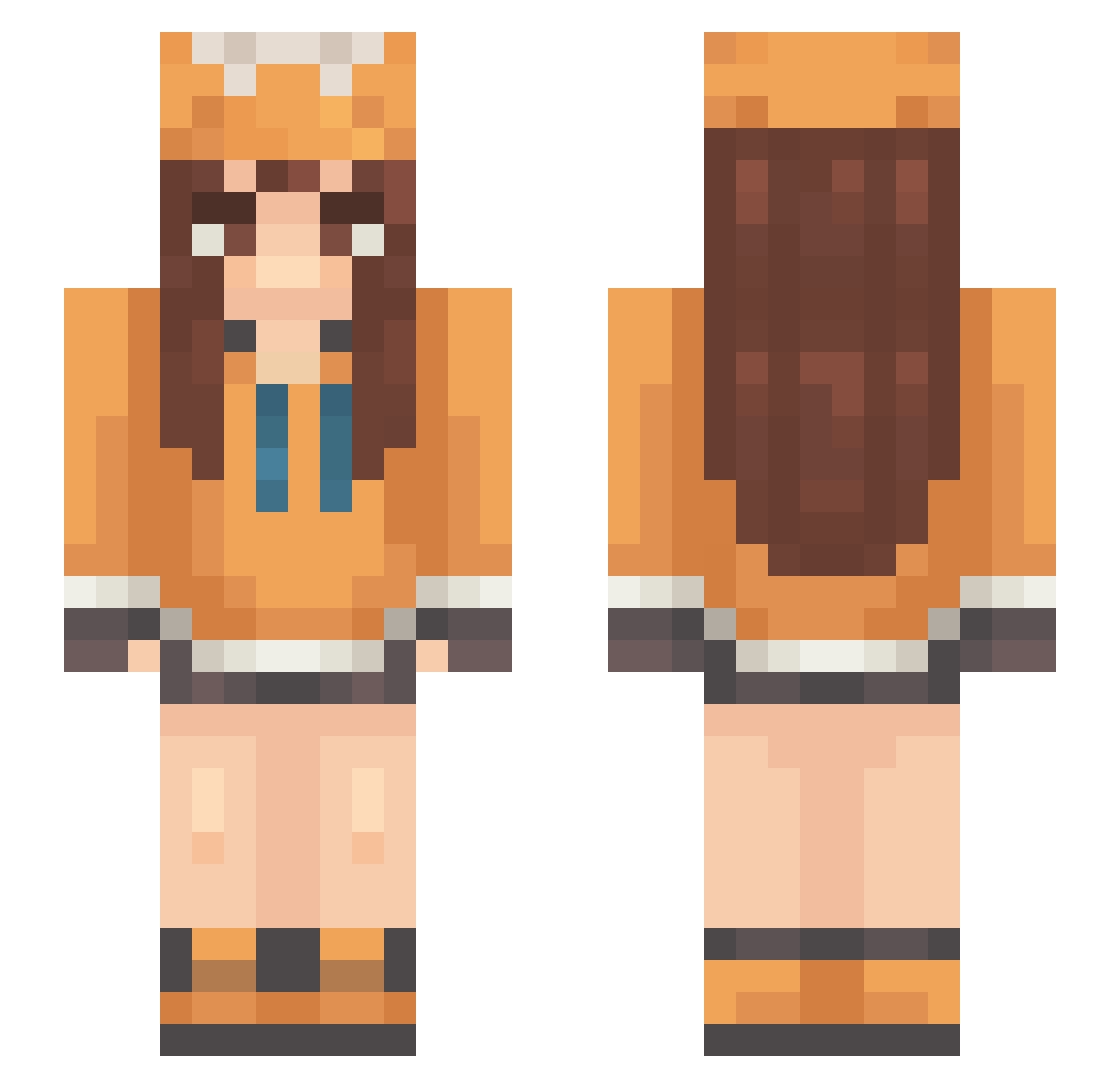 TsundereMio Minecraft skin, front and back view