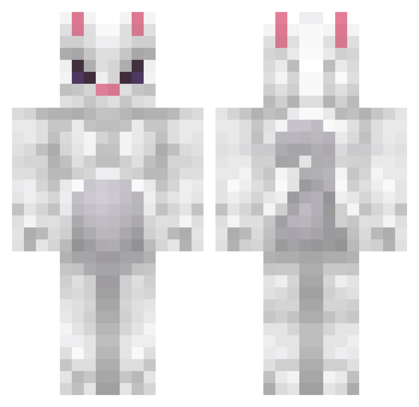 Yutu Minecraft skin, front and back view