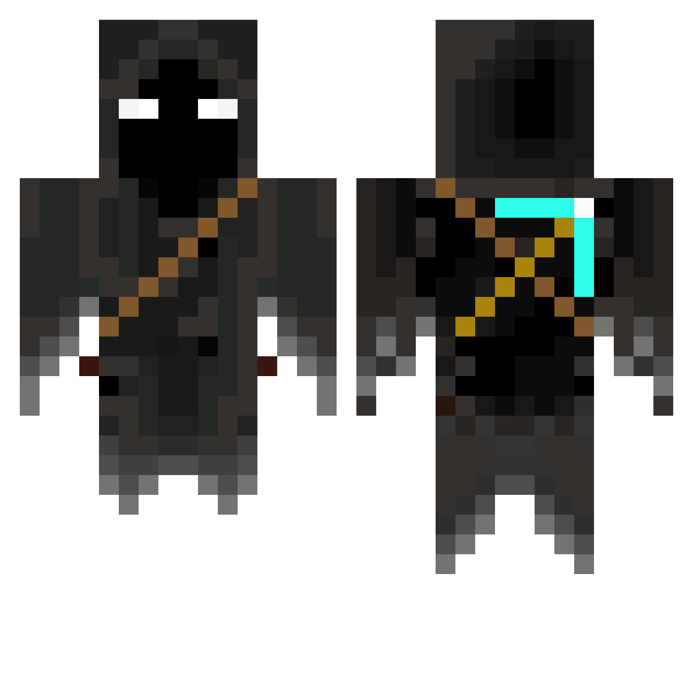 SheLovesEggs Minecraft skin, front and back view