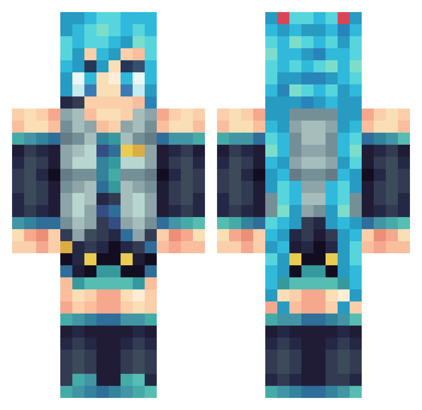 ProbablePathogen Minecraft skin, front and back view