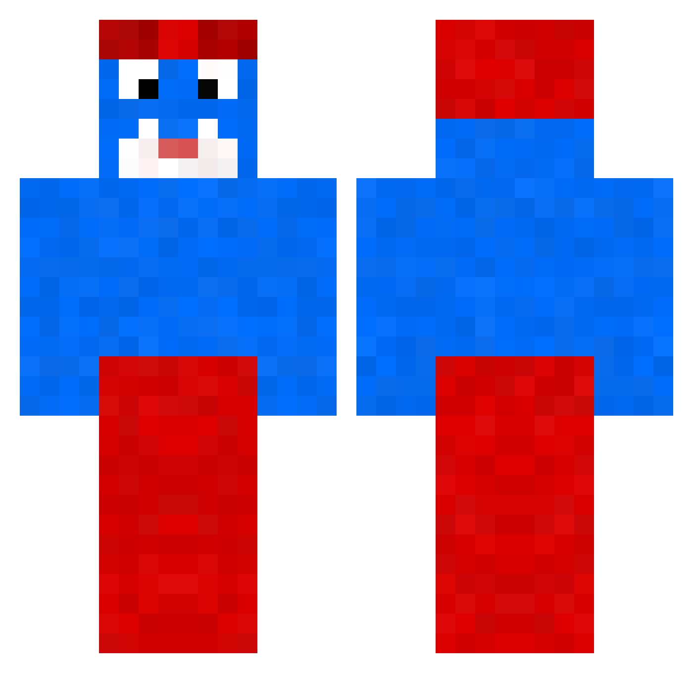 bllast Minecraft skin, front and back view