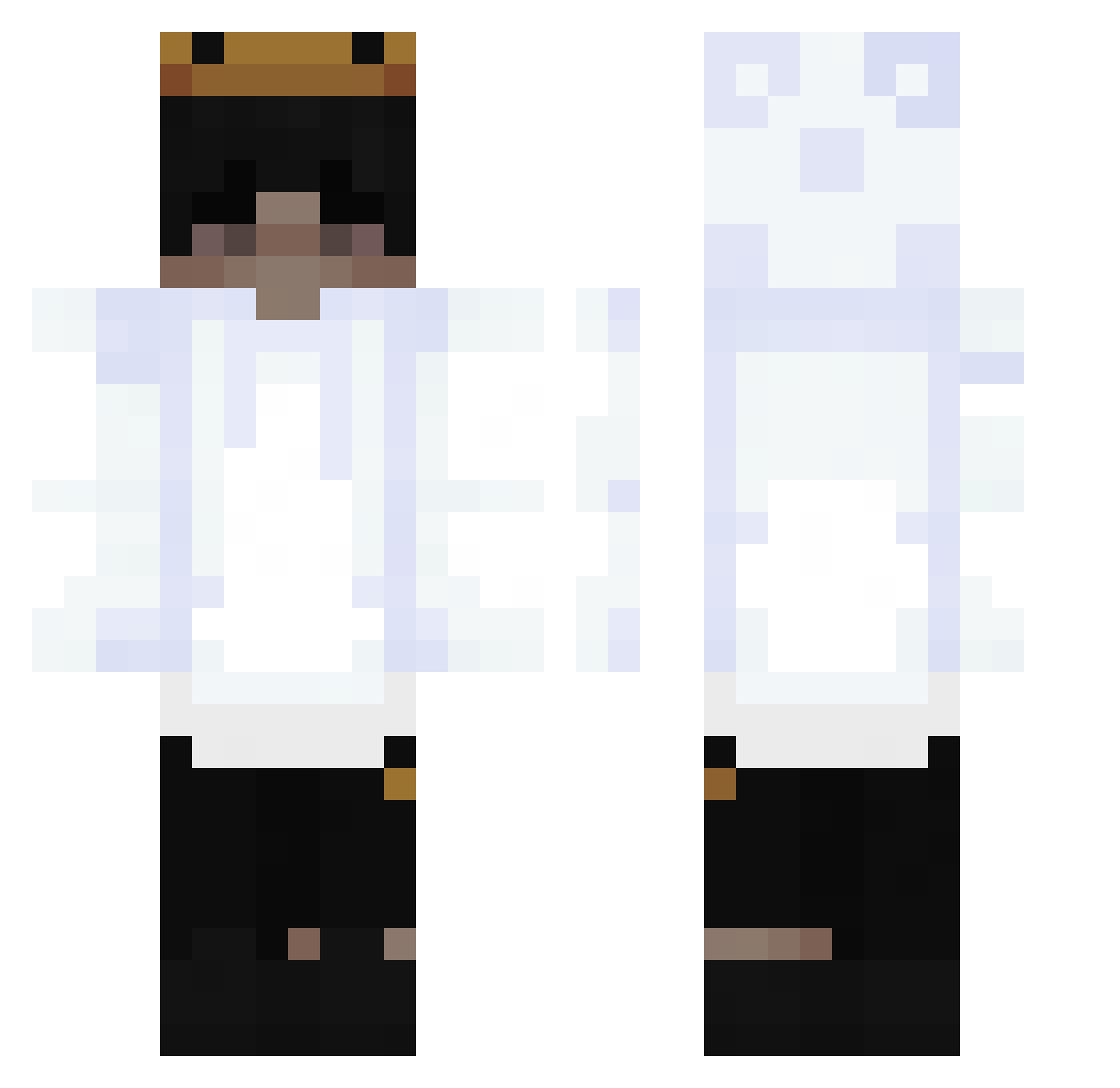Weihnachtskobold Minecraft skin, front and back view