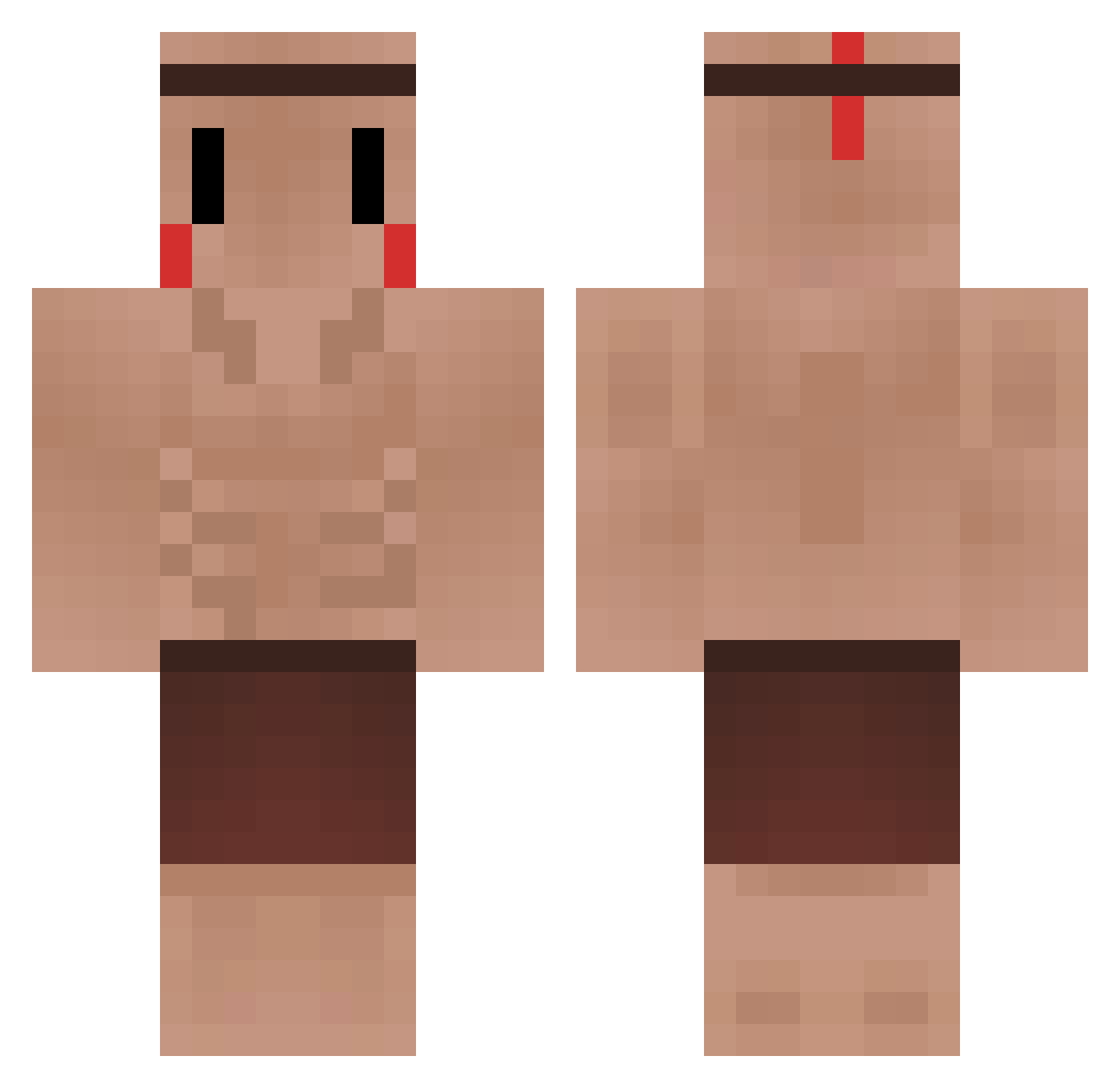 bedussyy Minecraft skin, front and back view
