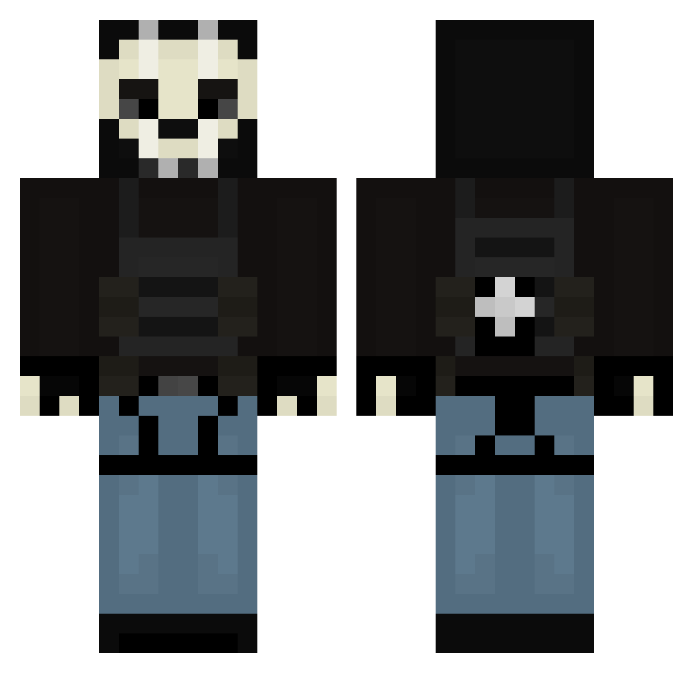 TwoSword01 Minecraft skin, front and back view