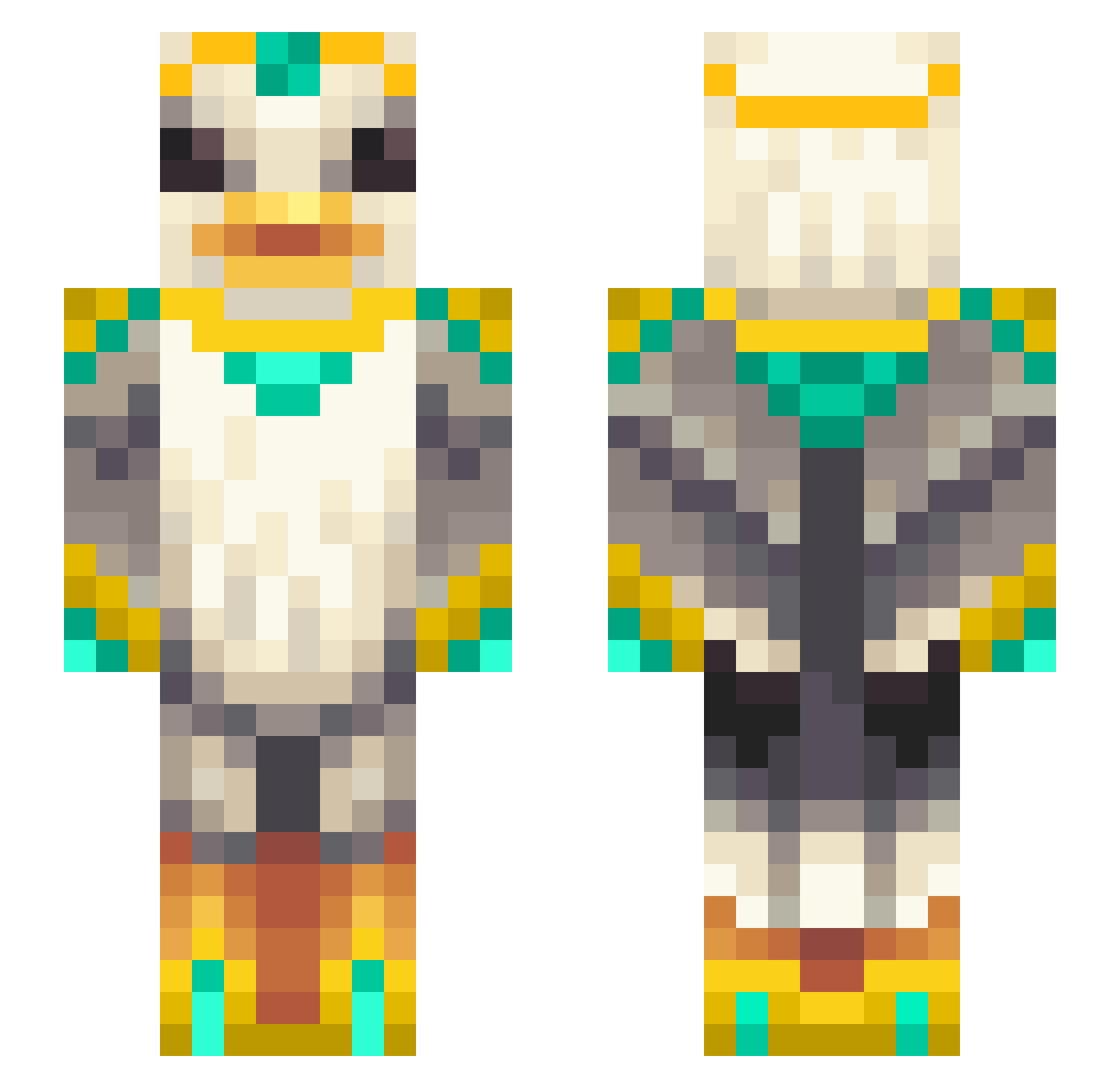 sea_guL Minecraft skin, front and back view