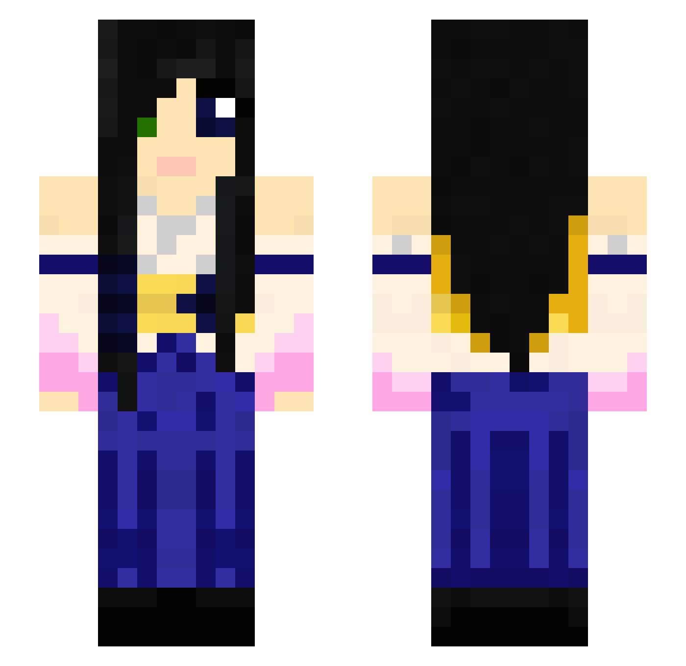 Suzanne Minecraft skin, front and back view