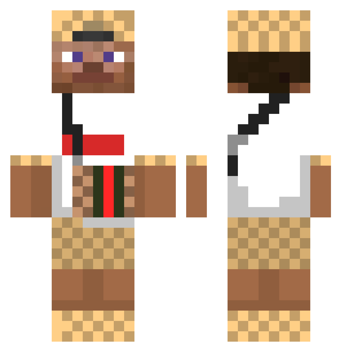 TonieTerror69 Minecraft skin, front and back view