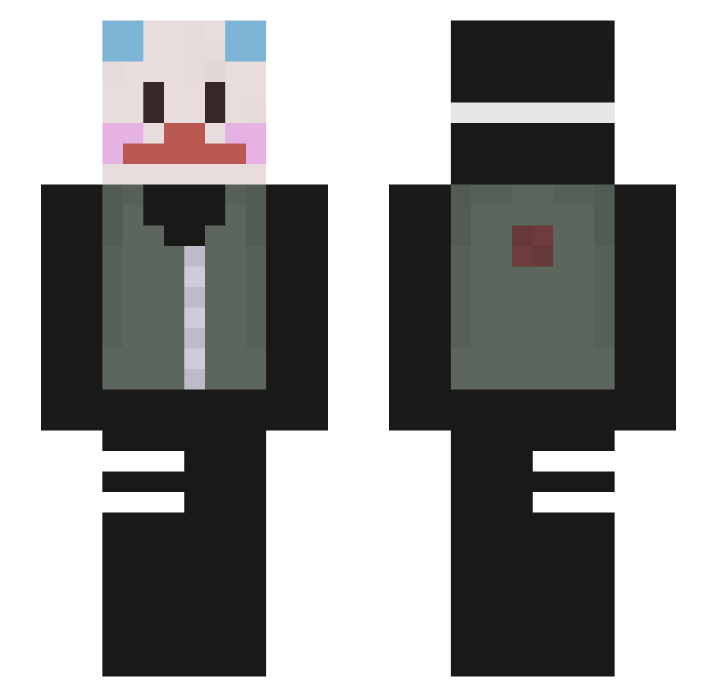 GoofyPony Minecraft skin, front and back view
