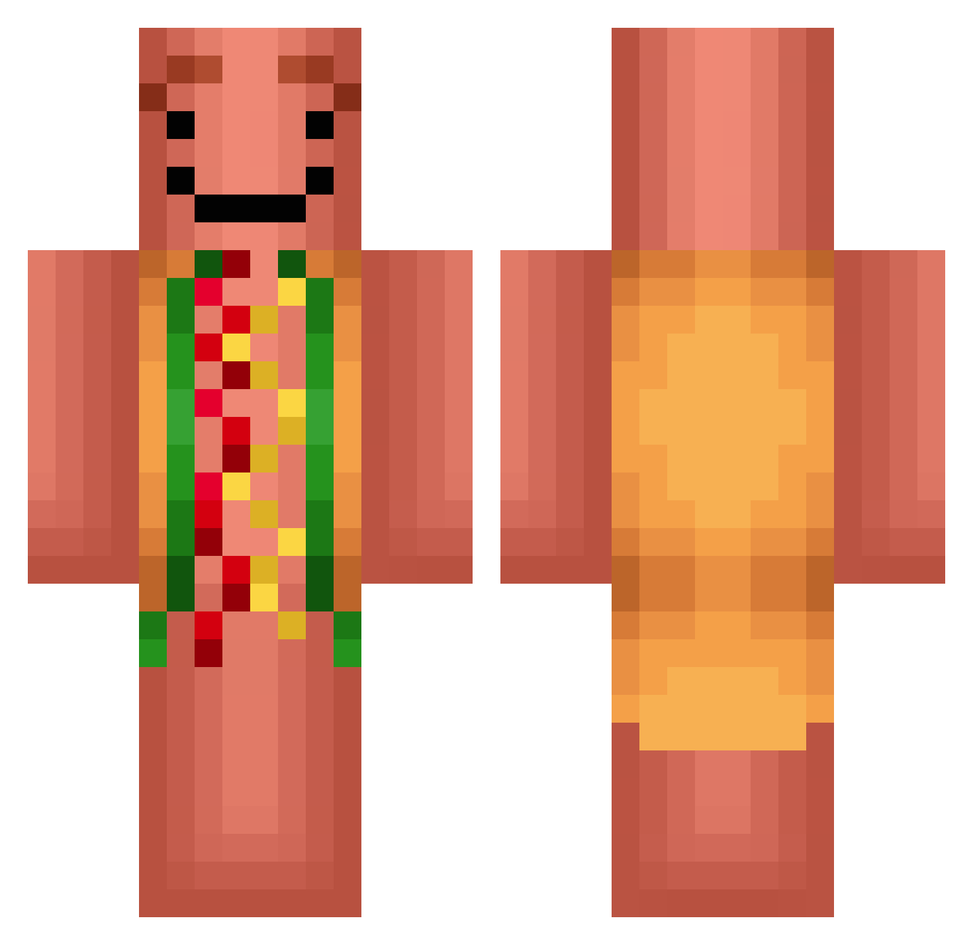 bopie Minecraft skin, front and back view