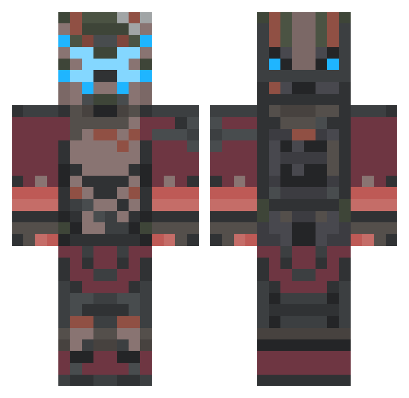 Beni7274 Minecraft skin, front and back view