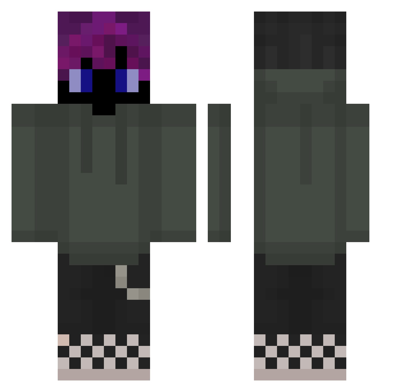 TheNoobyGamer Minecraft skin, front and back view