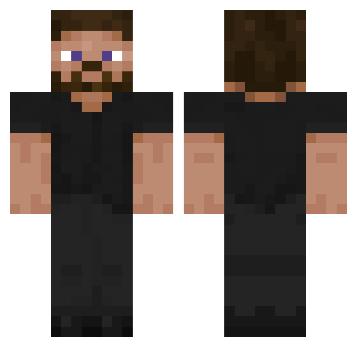 s2hiro Minecraft skin, front and back view
