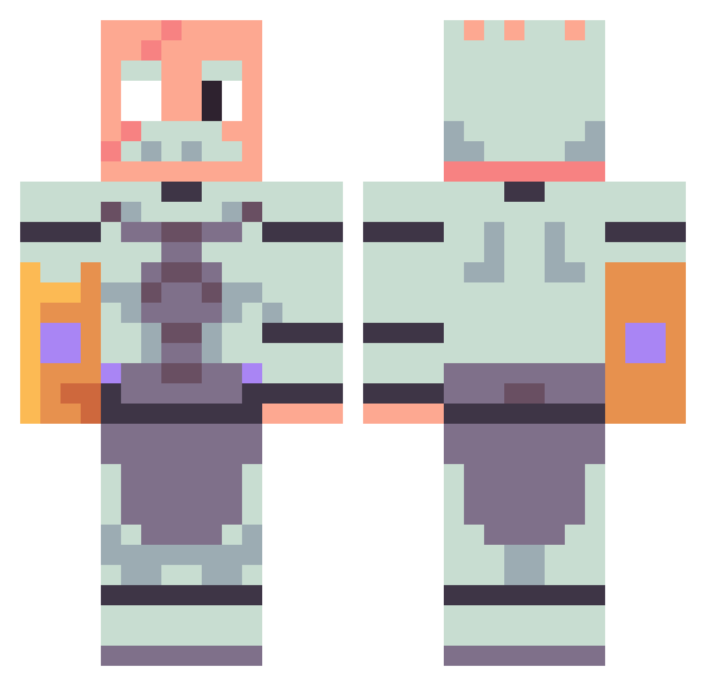 Robbie___ Minecraft skin, front and back view