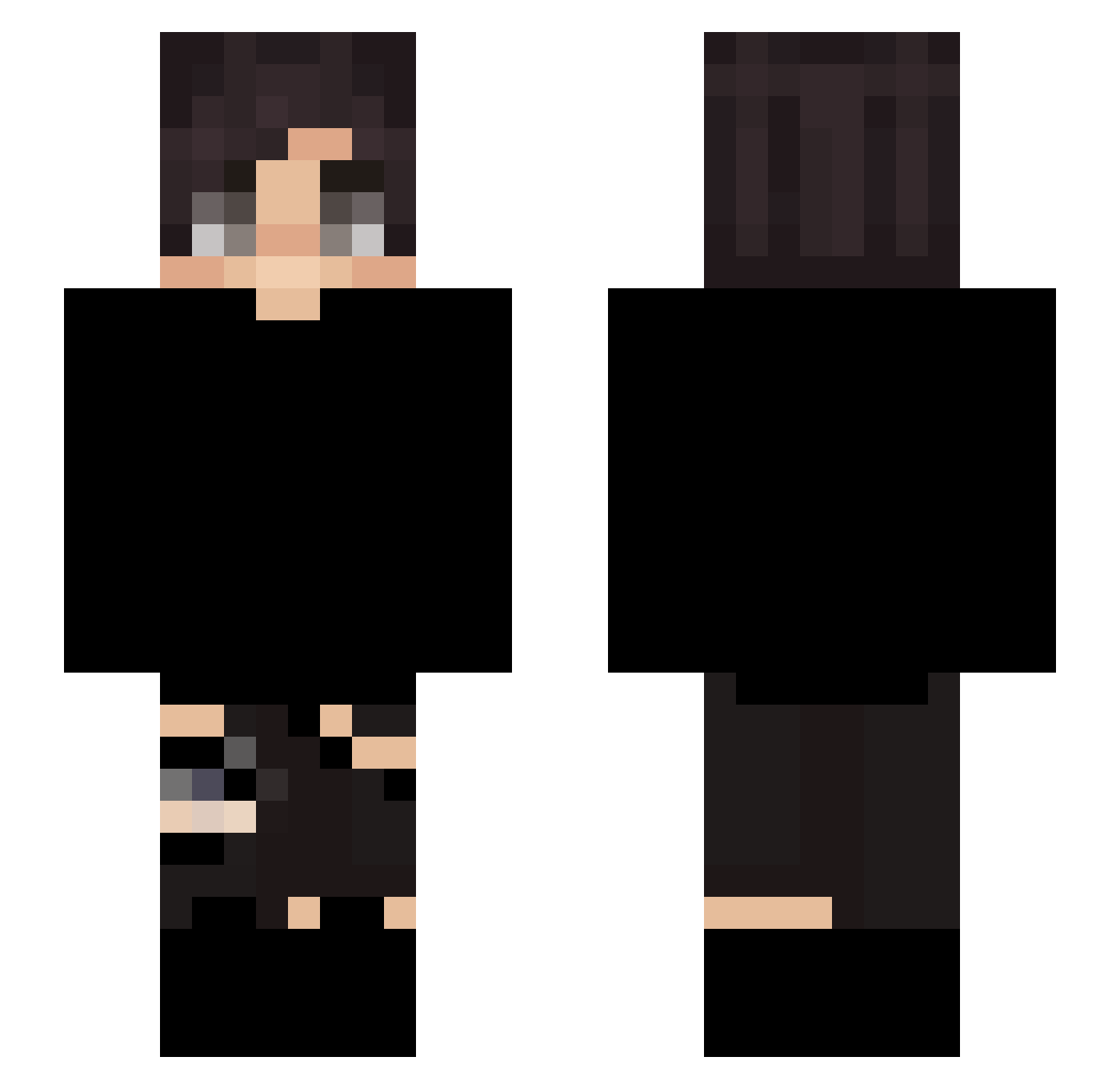 Shxarp Minecraft skin, front and back view