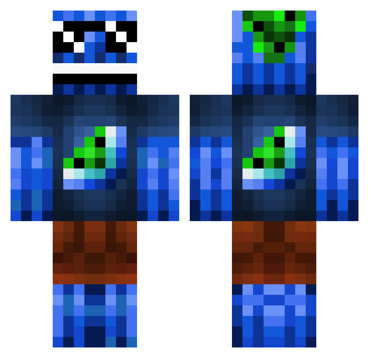 Viper_Pat Minecraft skin, front and back view