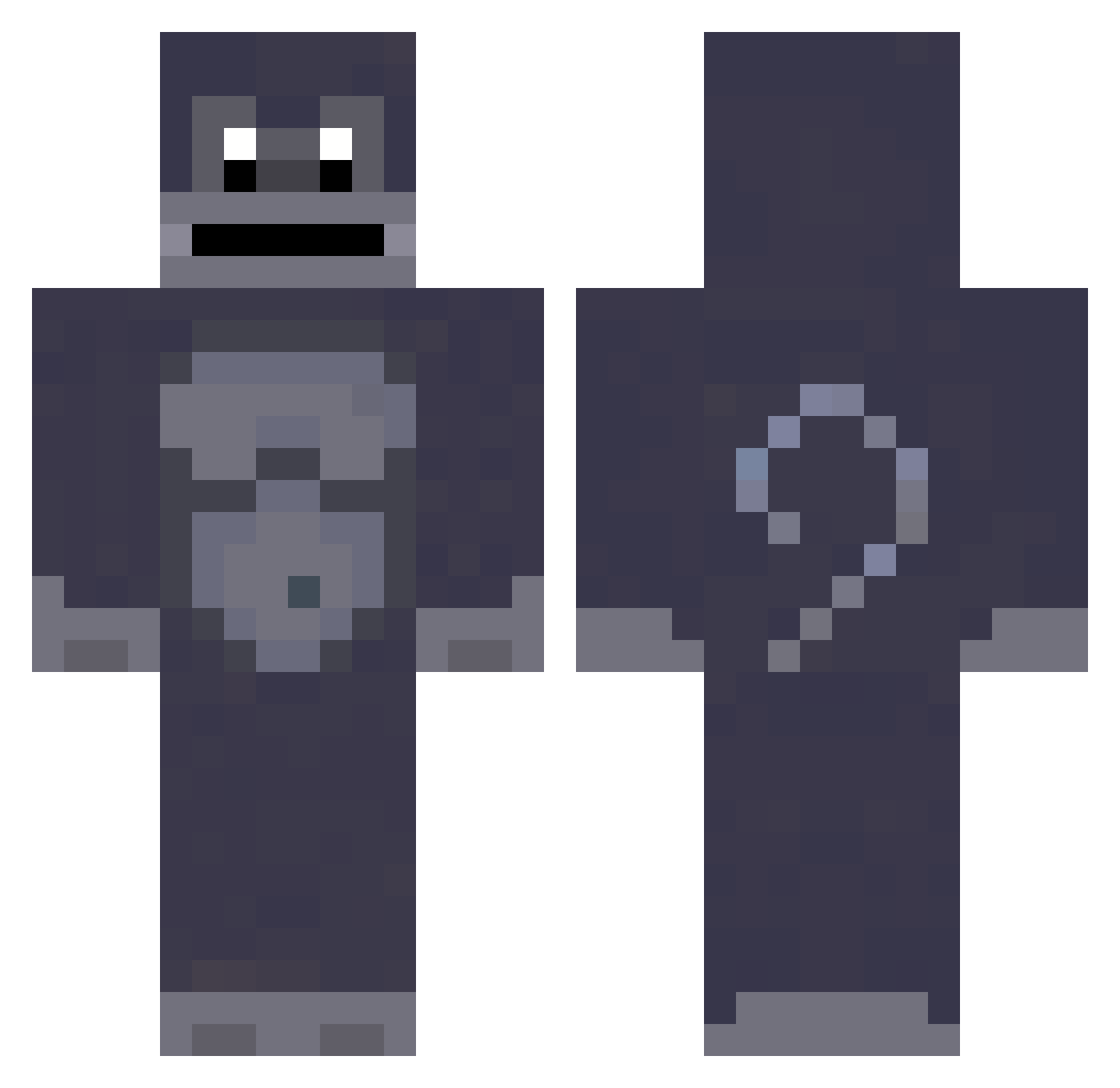 Revelations_ Minecraft skin, front and back view
