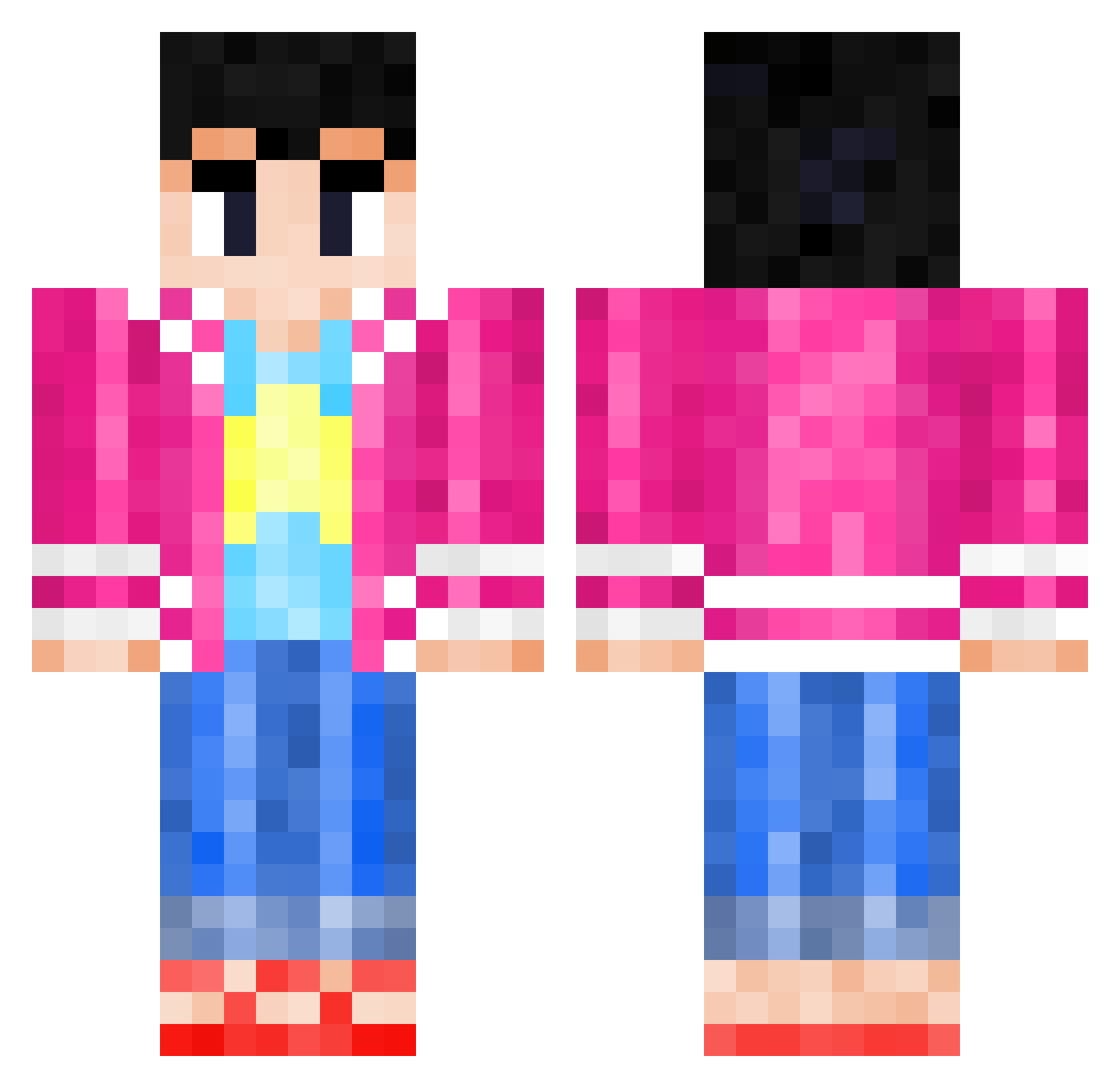 Herobrian5107 Minecraft skin, front and back view