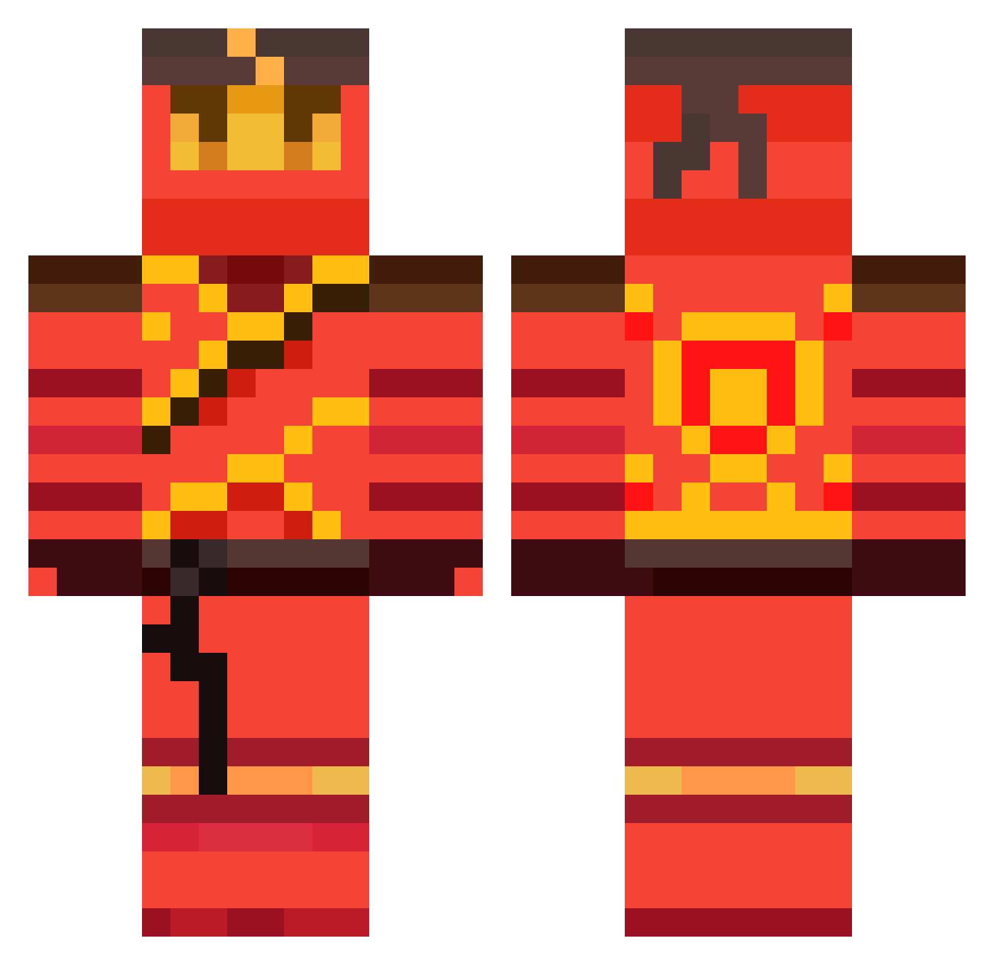 Koboldbohrer34 Minecraft skin, front and back view