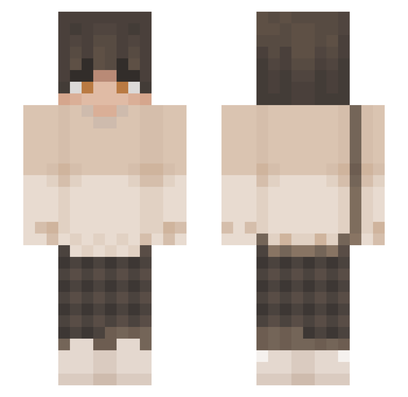 qeddx Minecraft skin, front and back view