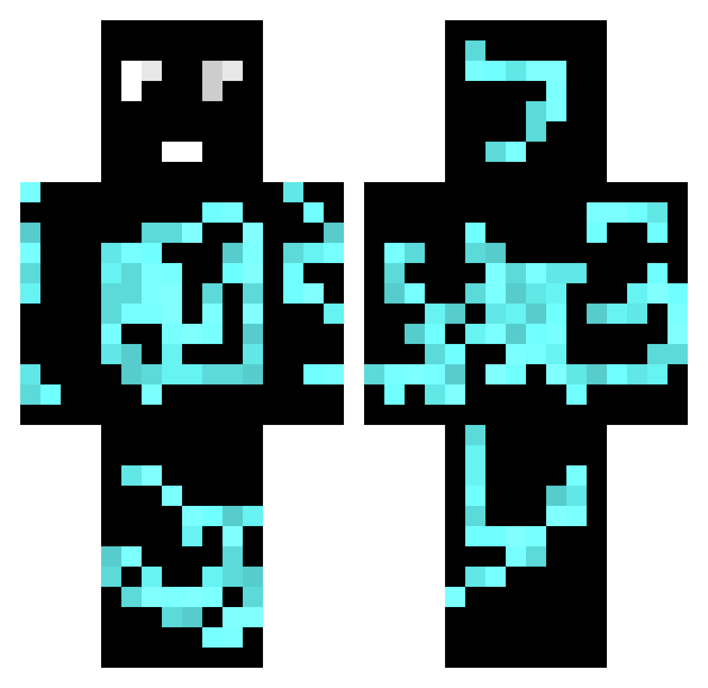 Charring Minecraft skin, front and back view