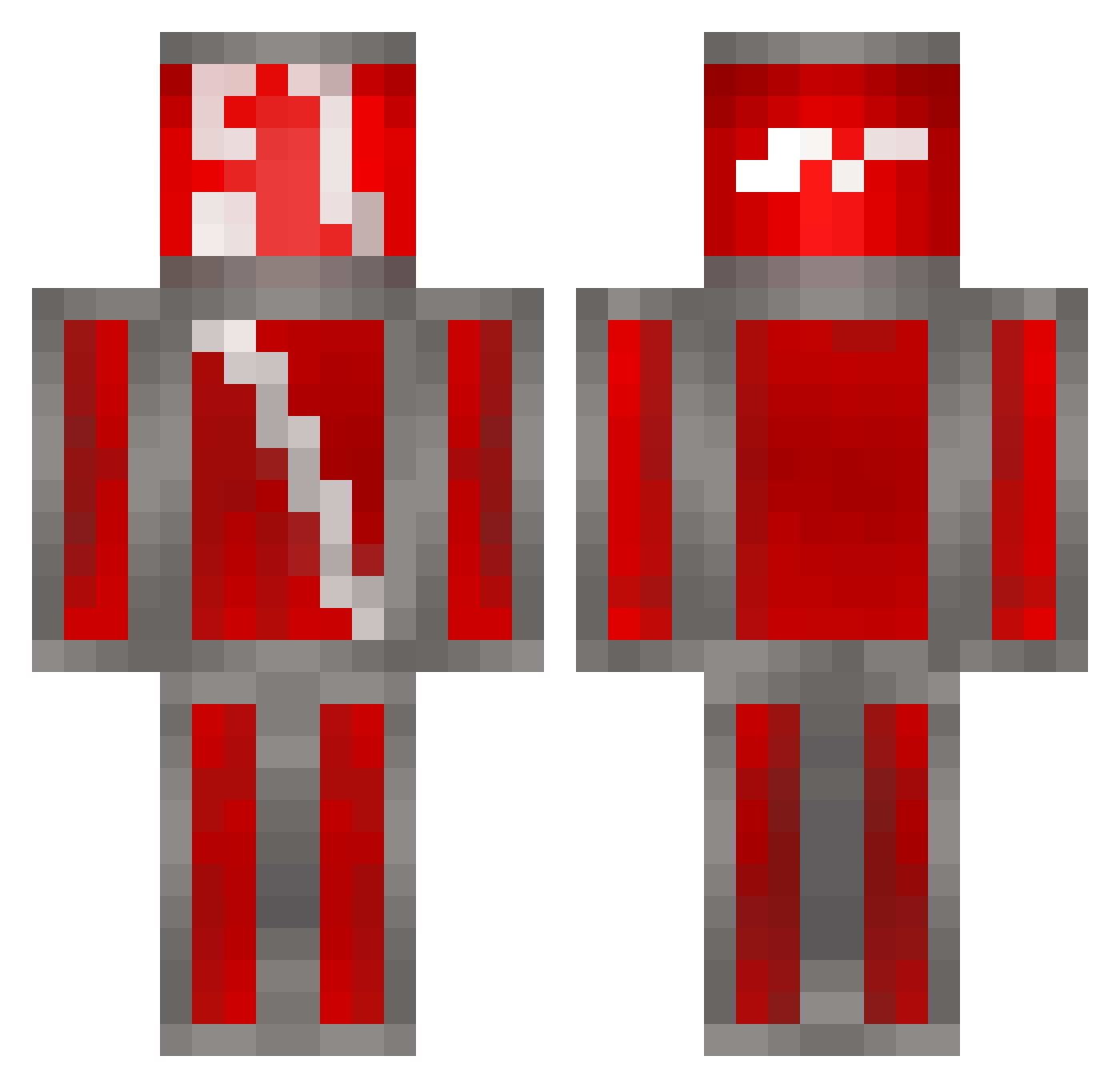 C0Ka_ Minecraft skin, front and back view