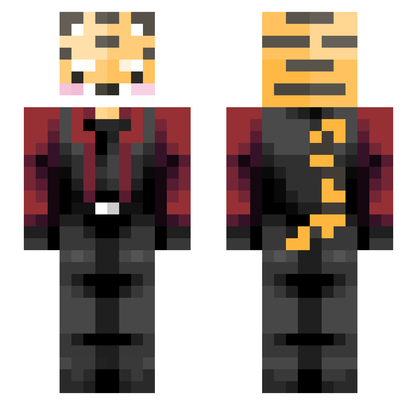 Tiger0Girl Minecraft skin, front and back view