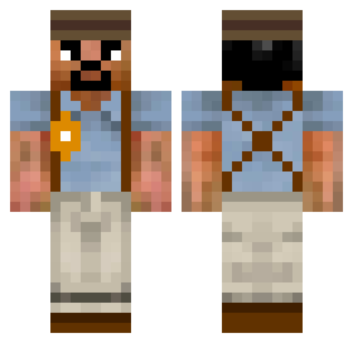 Apsile Minecraft skin, front and back view