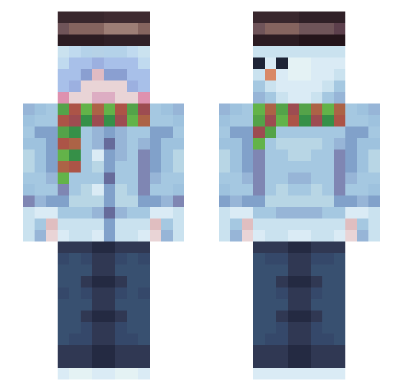 form1s Minecraft skin, front and back view