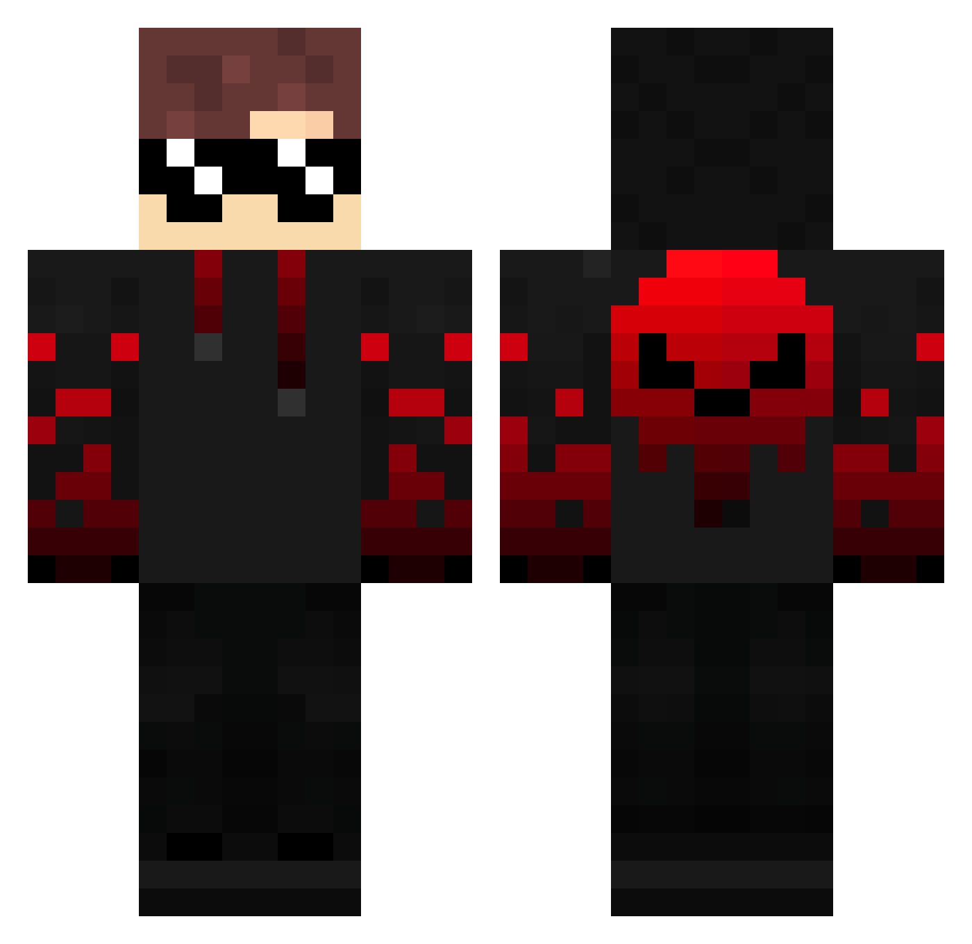 S4TURNSKIES Minecraft skin, front and back view