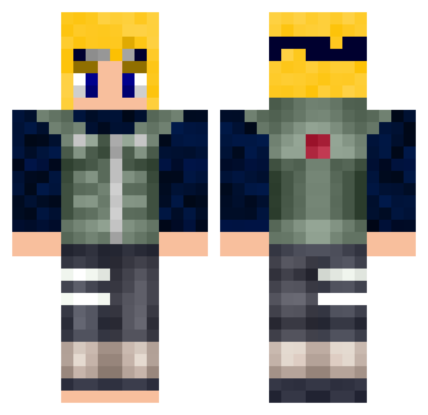 SwiftiHD Minecraft skin, front and back view