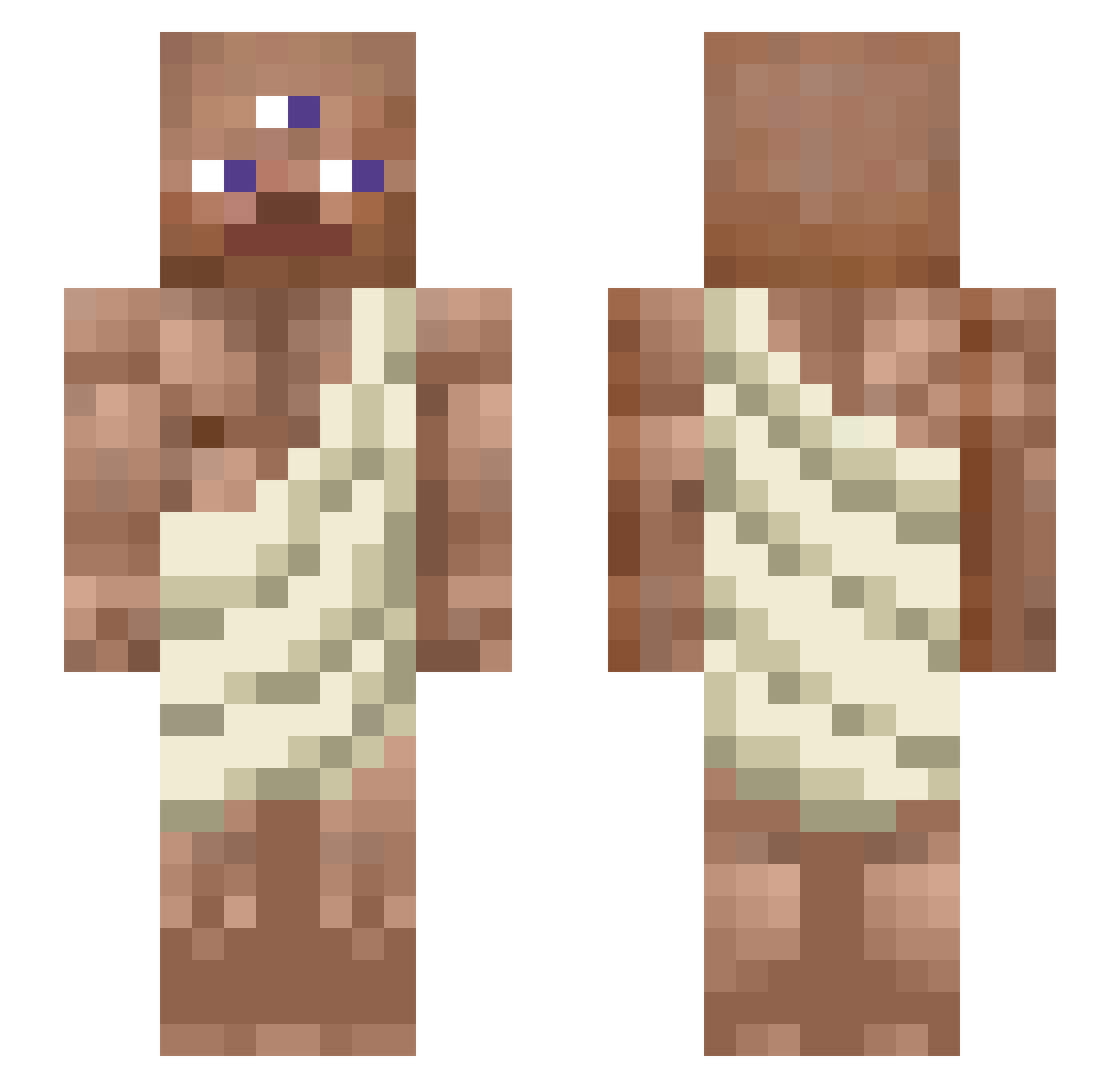 OrangeMallard92 Minecraft skin, front and back view