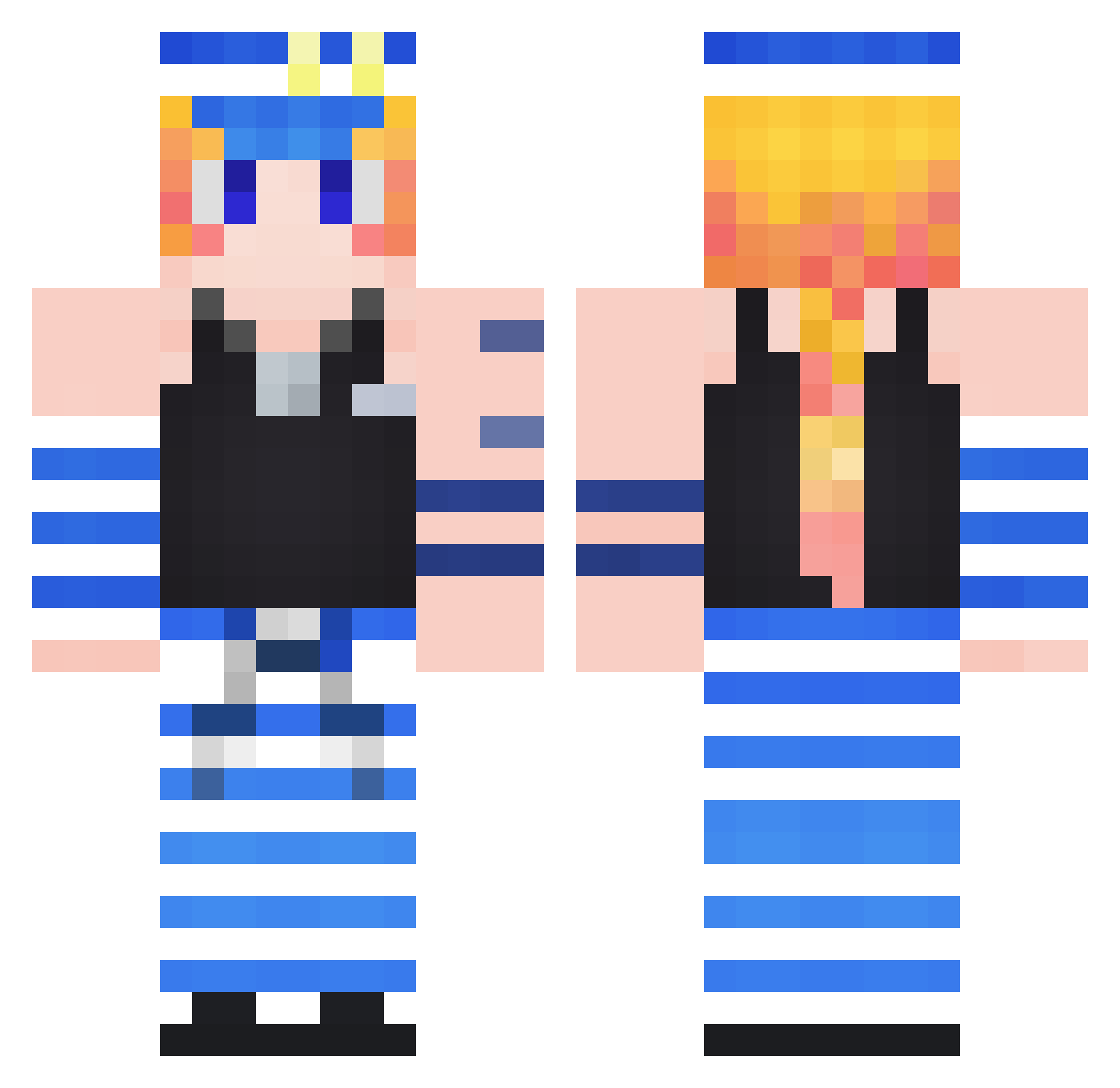 Turchalox Minecraft skin, front and back view