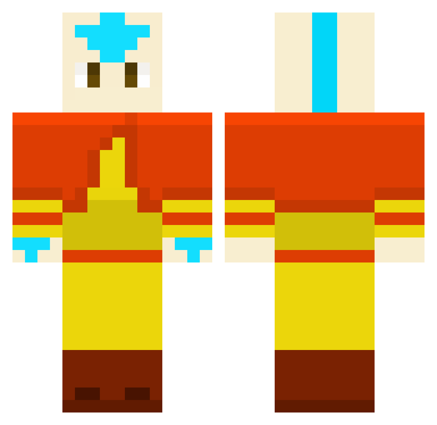 MeMeBuBu Minecraft skin, front and back view