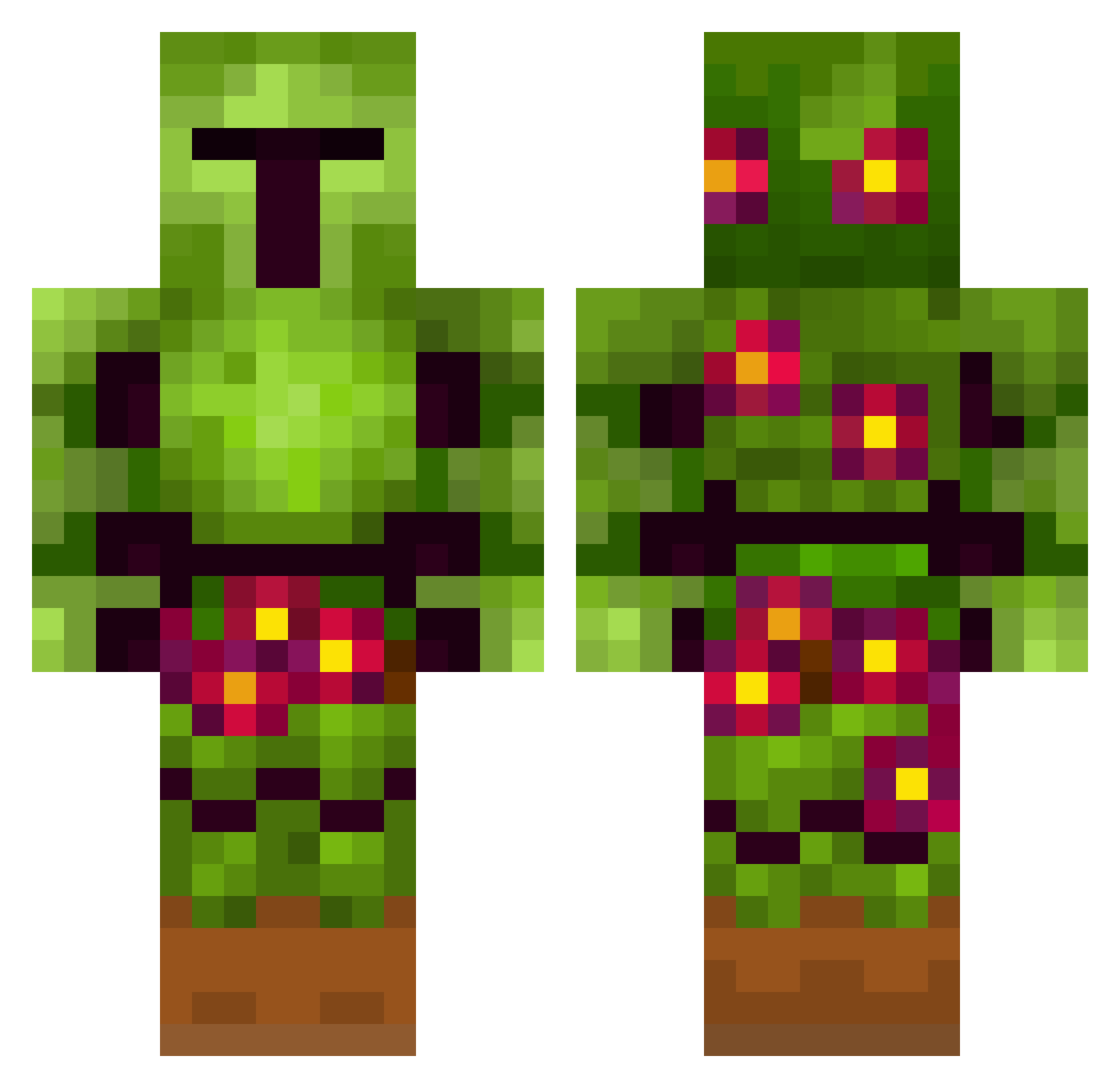 JastakingV2 Minecraft skin, front and back view