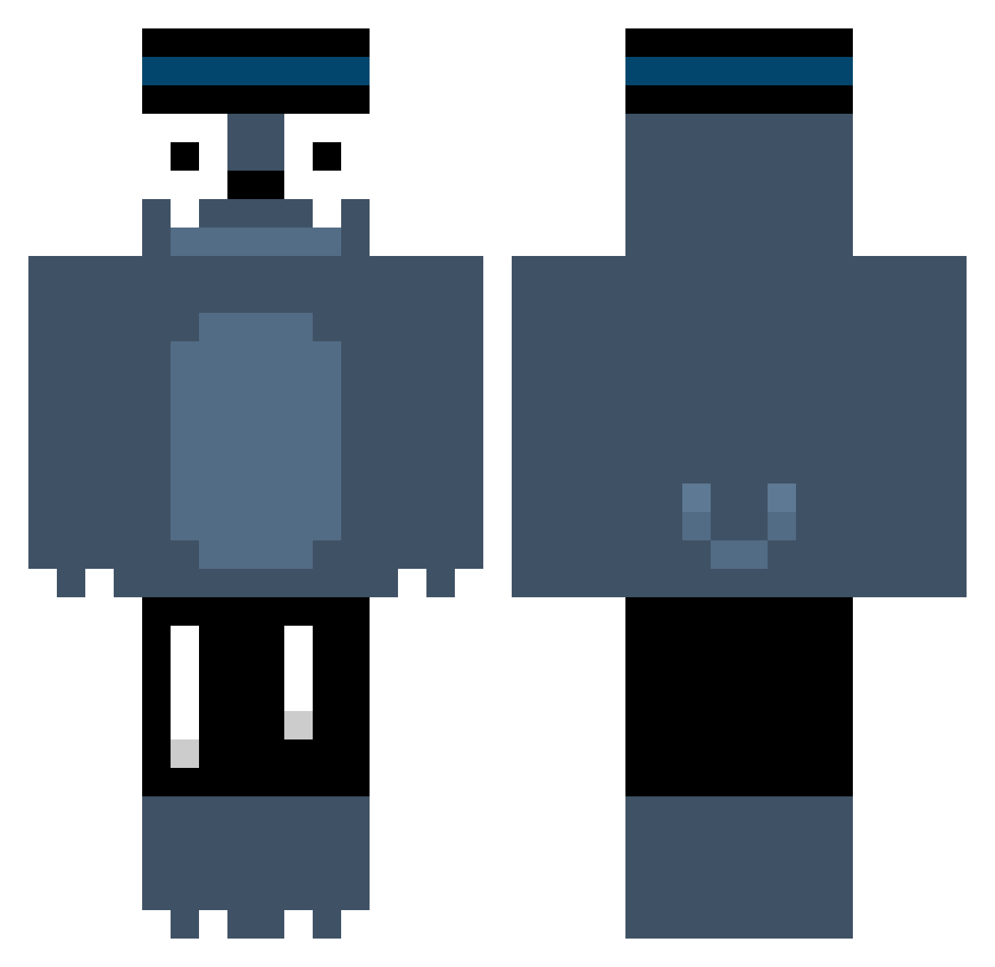 Schnoepsy Minecraft skin, front and back view