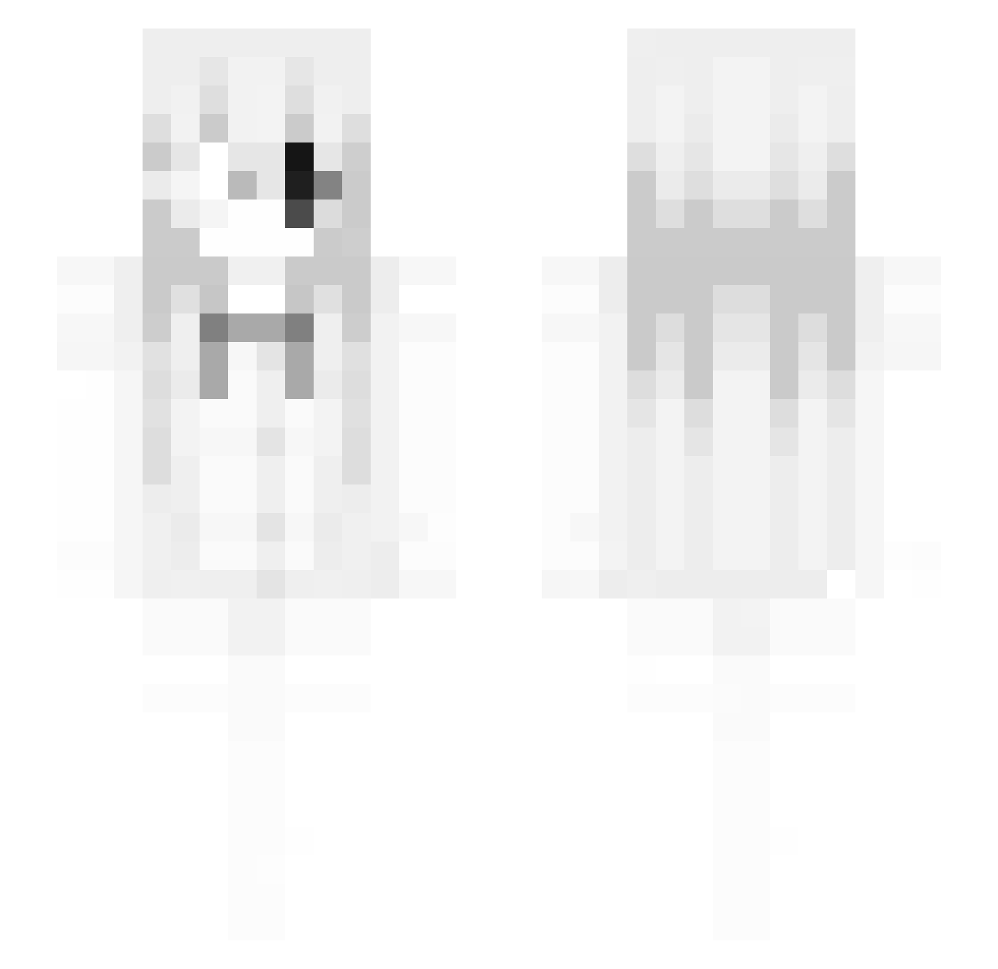 AlienOverdose Minecraft skin, front and back view