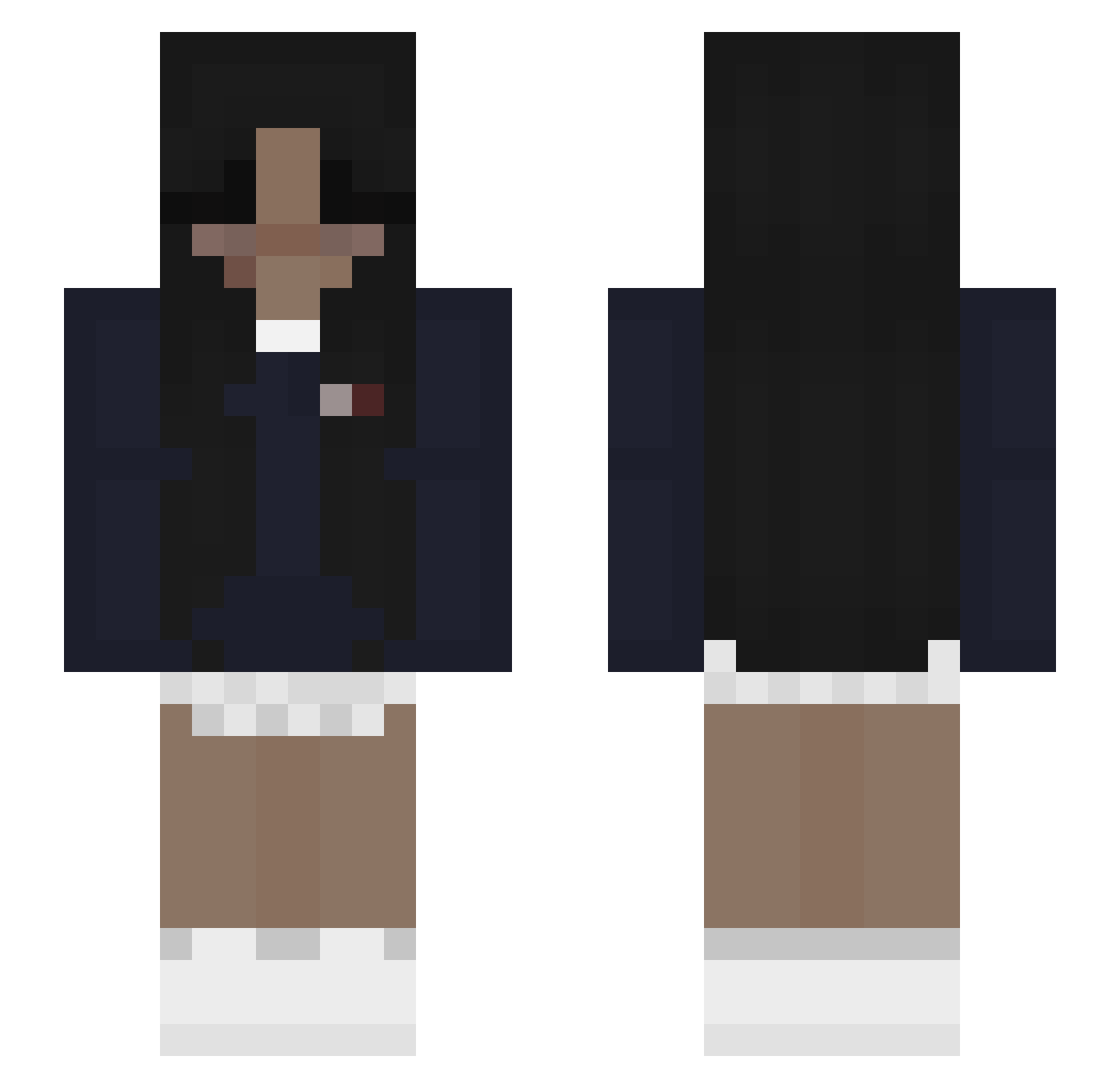 Vloerkleed Minecraft skin, front and back view