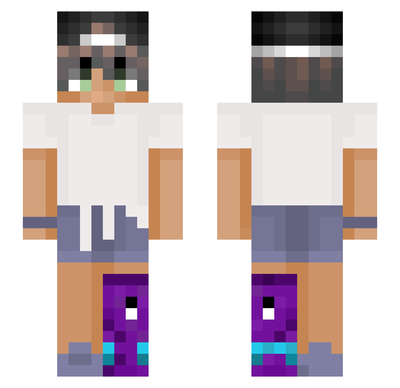 grafts Minecraft skin, front and back view