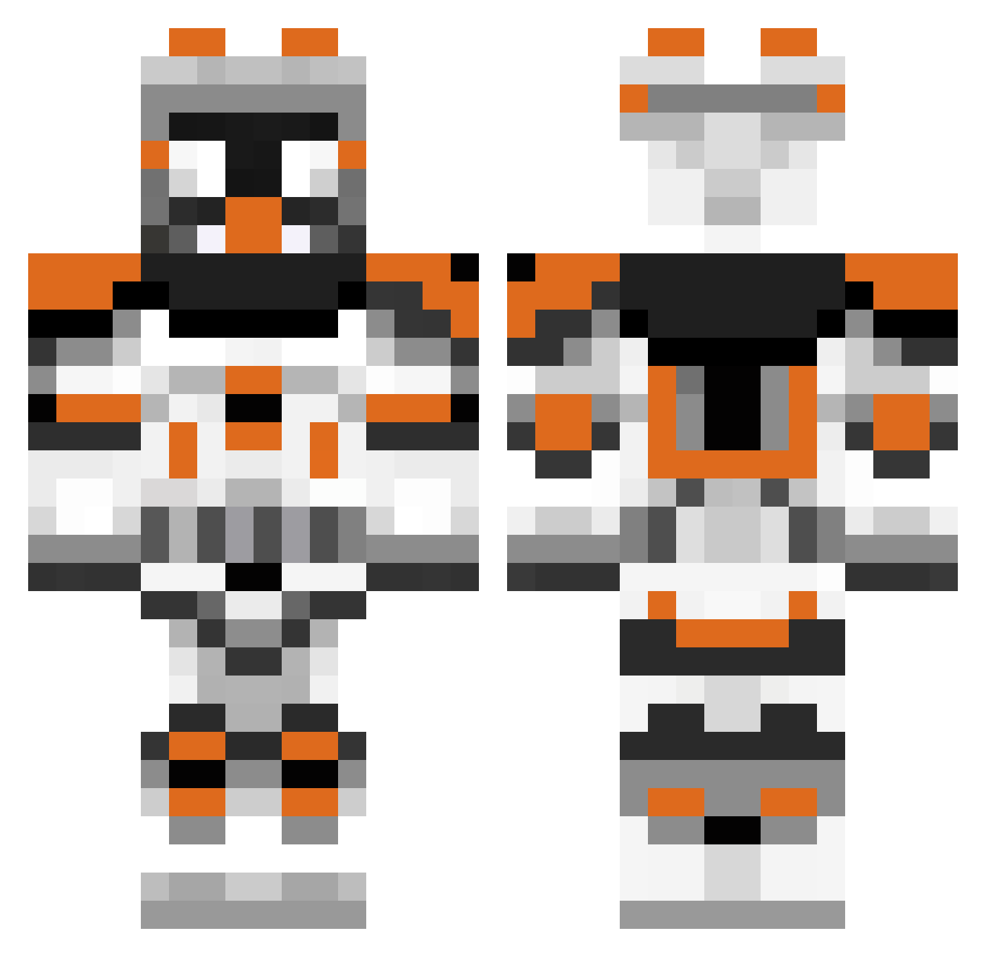 FireChief48 Minecraft skin, front and back view