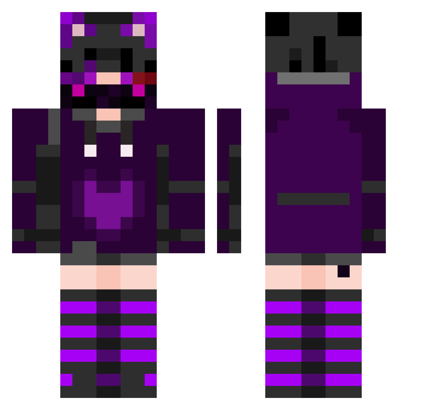 Profox_Gaming Minecraft skin, front and back view