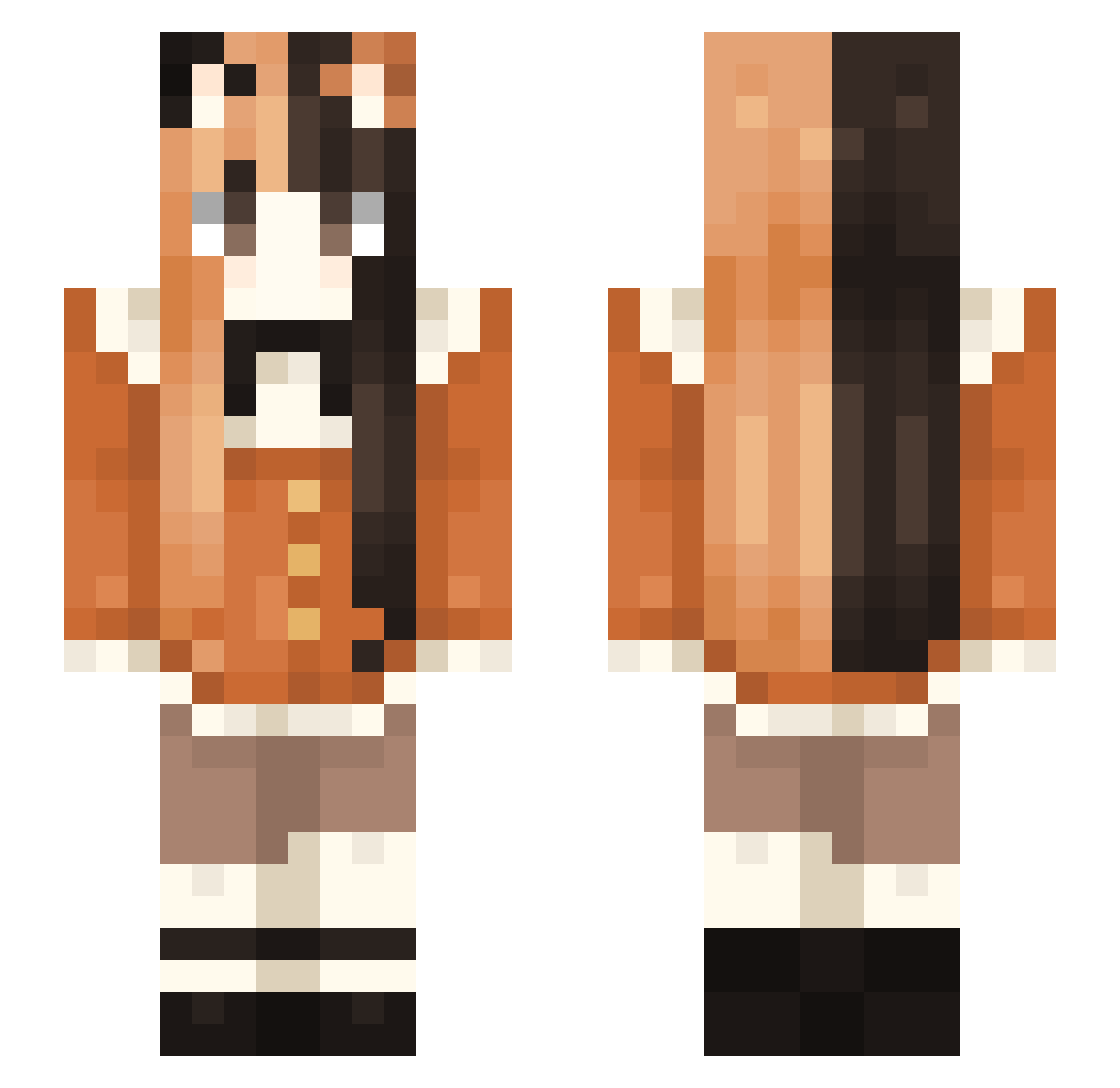 xLizziex_ Minecraft skin, front and back view