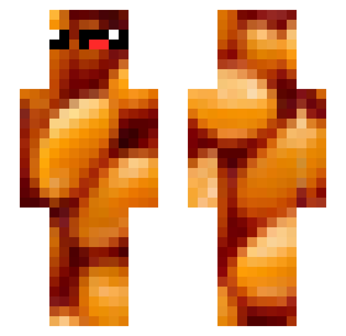 SpillMeBeans Minecraft skin, front and back view