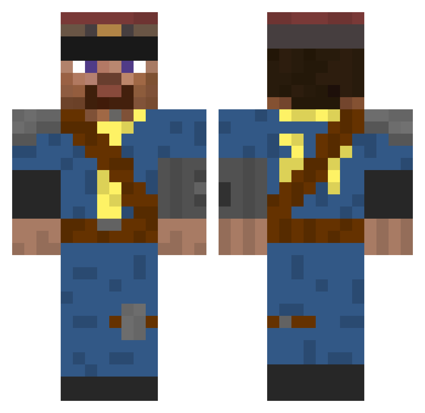 QrQuad Minecraft skin, front and back view