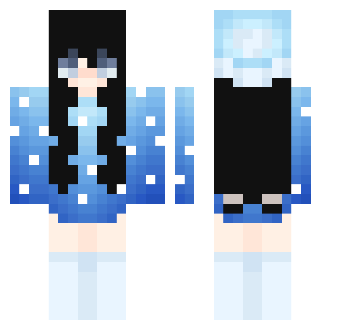 Lxlly_1 Minecraft skin, front and back view
