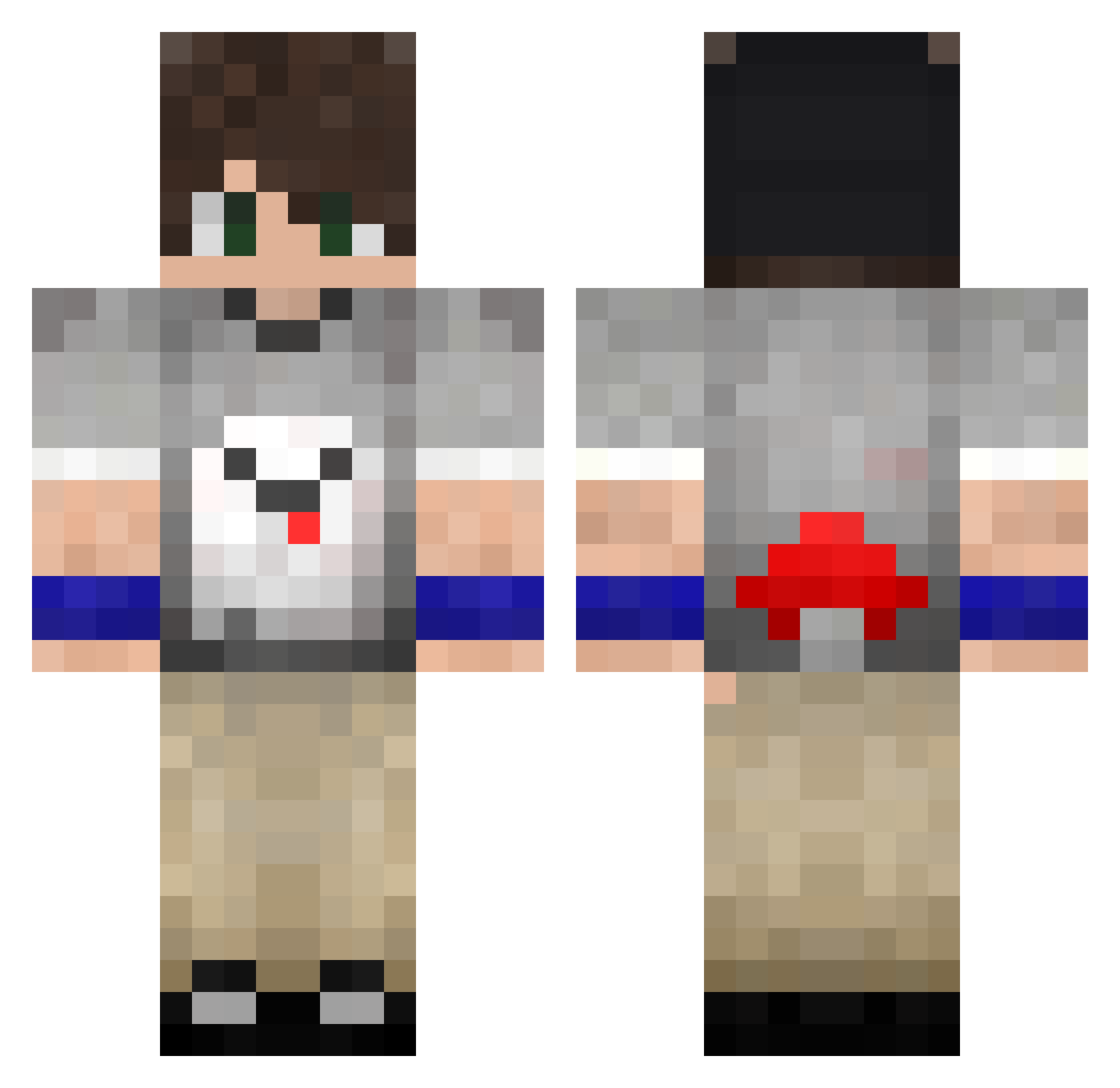 Naitada445 Minecraft skin, front and back view